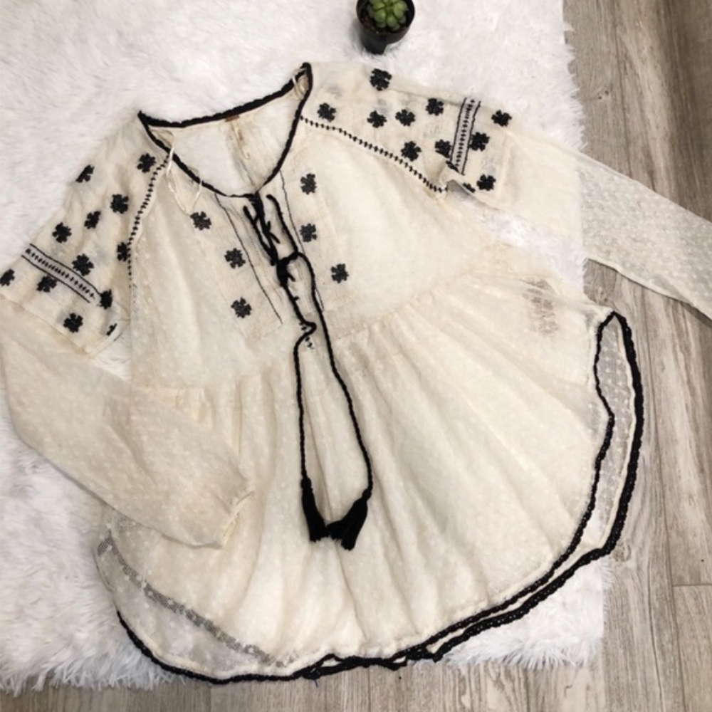 White Lace Free People Shirt